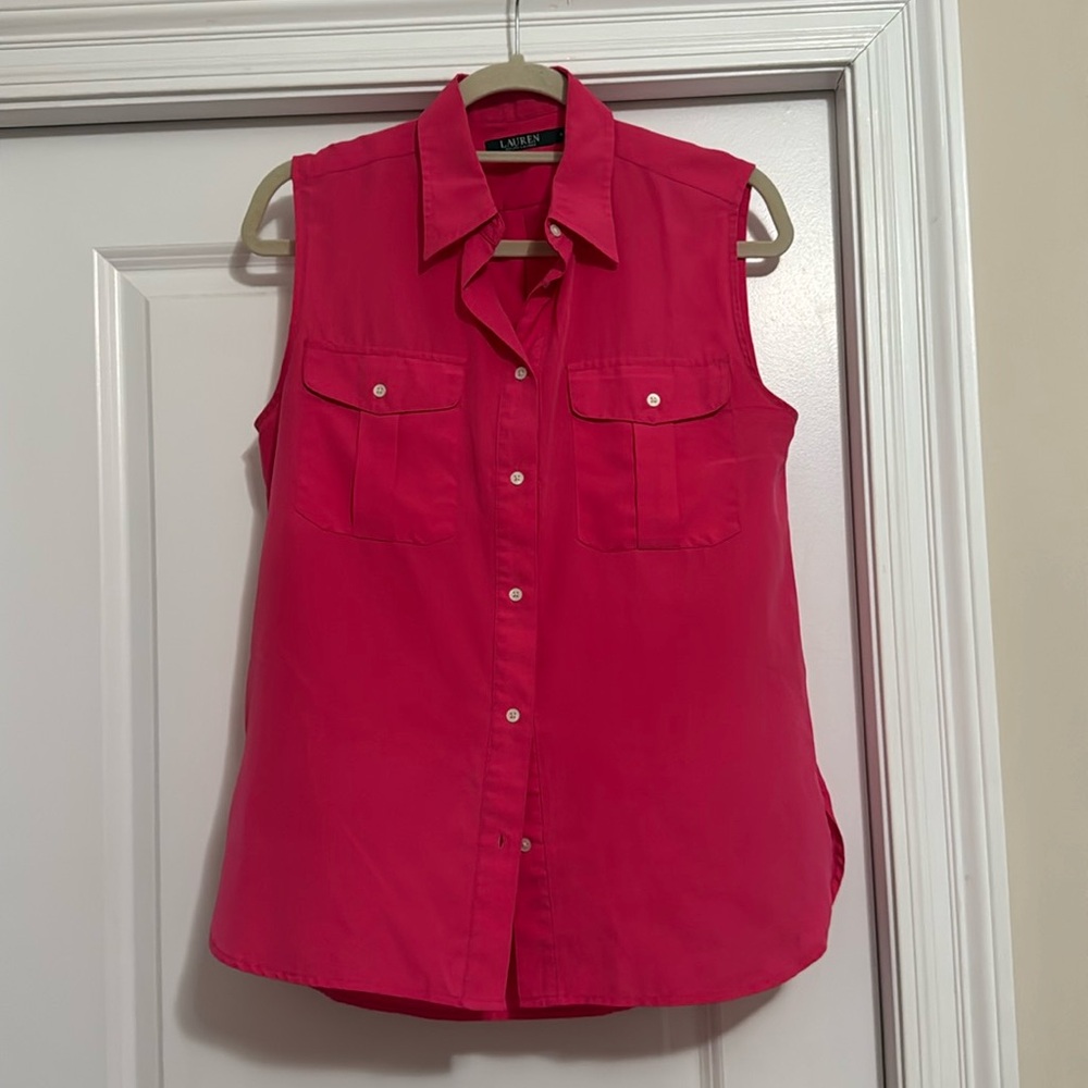 Lauren Ralph Lauren sleeveless pink blouse